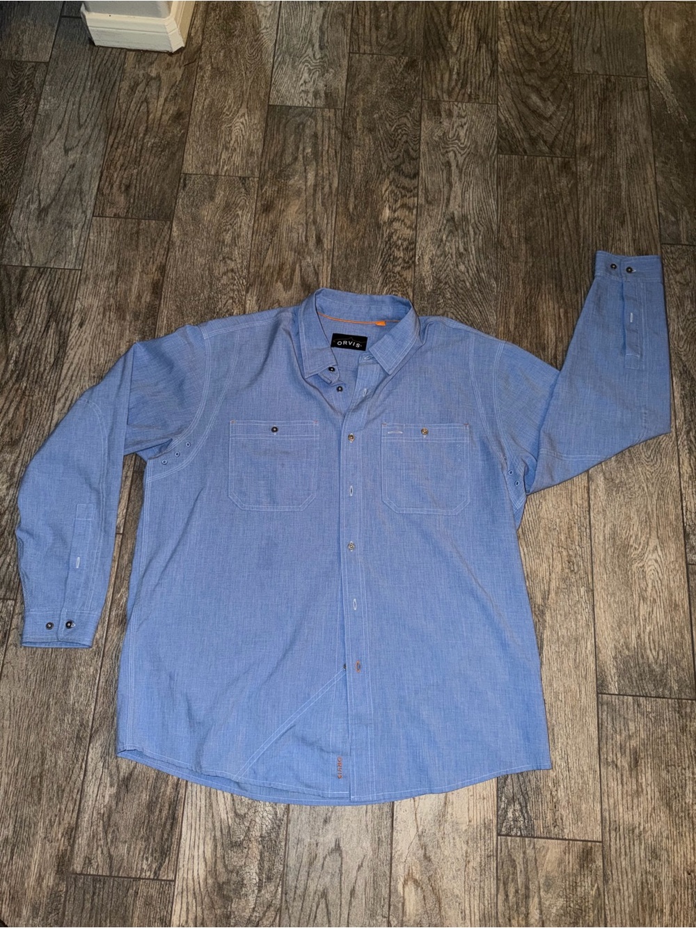 Orvis XL Blue Performance Fishing Hiking Shirt